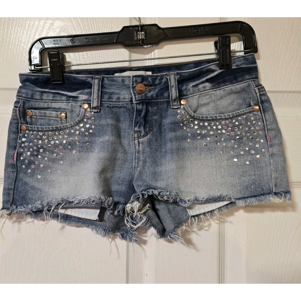 PINK by VICTORIA'S SECRET‎ Y2K Micro Denim  Shorts Size 0 , W/Rhinestones